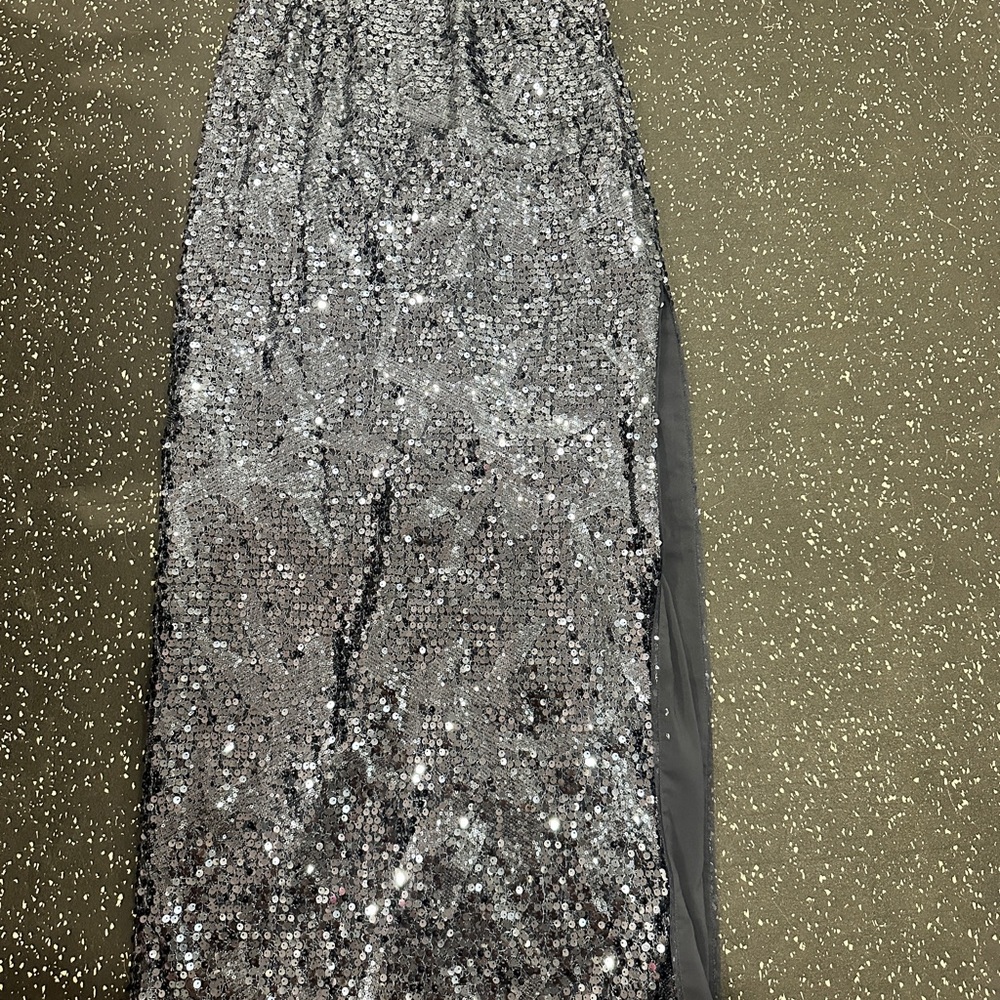 BCBGMaxAzria Navy Strapless Gown